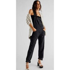 Free People We The Free Ziggy Denim Overall Straight Leg Oversized Size Small